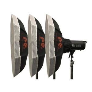 Kit 3 focos LED bicolor FalconEyes LPS 1000TD-100W-3000K-8000K con Octabox